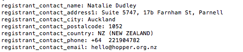 whois record for hopper.org.nz
